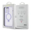 Husa Guess IML Ring Stand Glitter MagSafe pentru iPhone 15 Plus Purple