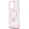 Husa Guess IML Ring Stand Glitter MagSafe pentru iPhone 15 Pro Max Pink
