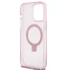 Husa Guess IML Ring Stand Glitter MagSafe pentru iPhone 15 Pro Max Pink