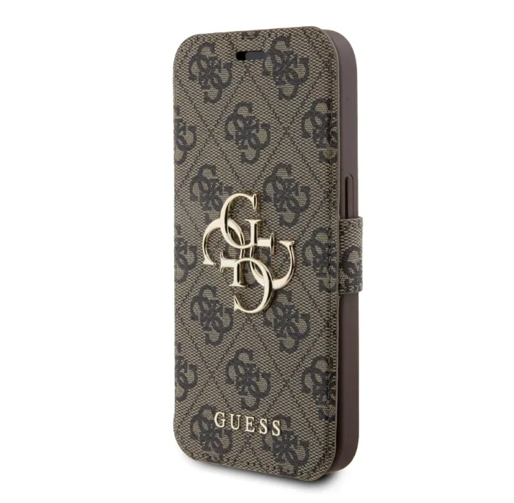 Husa Guess PU 4G Metal Logo Book pentru iPhone 15 Pro Max Brown