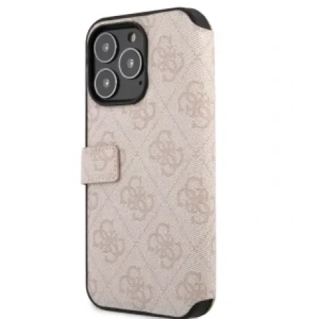 Husa Book Guess PU 4G Metal Logo Book pentru iPhone 15 Pro Max Pink