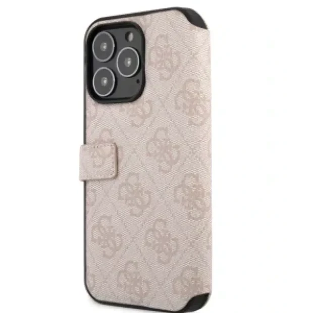 Husa Book Guess PU 4G Metal Logo Book pentru iPhone 15 Pro Max Pink
