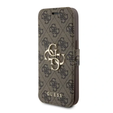 Husa Guess PU 4G Metal Logo Book Pouzdro pro iPhone 15 Pro Brown