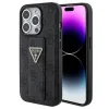 Husa Guess PU Grip Stand 4G Strass Triangle Metal Logo pentru iPhone 15 Pro Black