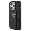Husa Guess PU Grip Stand 4G Strass Triangle Metal Logo pentru iPhone 15 Pro Black