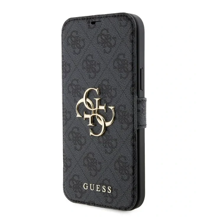 Husa Guess PU Leather 4G Metal Logo Book Pouzdro pro iPhone 15 Plus Grey