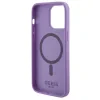 Husa Guess PU Saffiano MagSafe pentru iPhone 15 Plus Mov