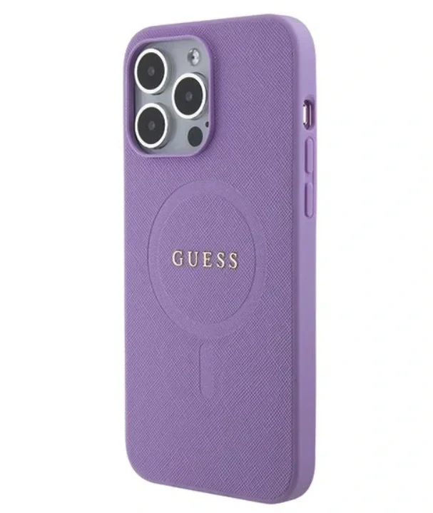 Husa Guess PU Saffiano MagSafe pentru iPhone 15 Pro Mov