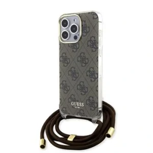 Husa Guess IML 4G Printed Crossbody pentru  iPhone 15 Pro Max Brown