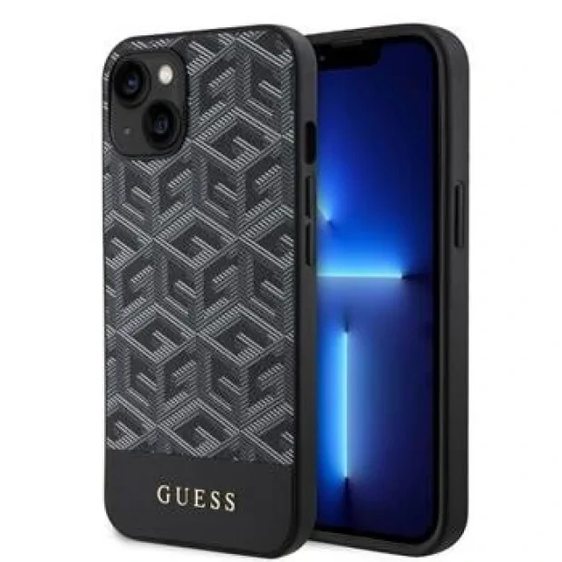 Husa Guess PU G Cube MagSafe pentru iPhone 15 Black