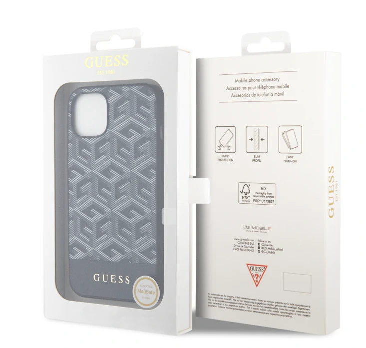 Husa Guess PU G Cube MagSafe pentru iPhone 15 Black thumb