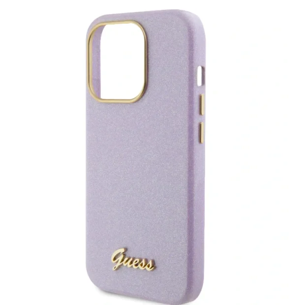 Husa Guess PU Glitter Full Wrapped pentru iPhone 15 Pro Lilac