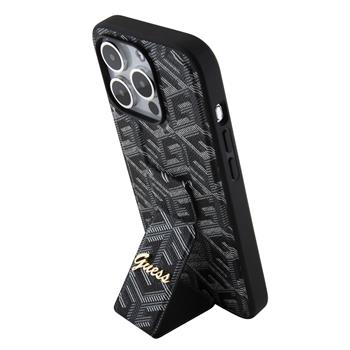 Husa Guess PU Grip Stand G Cube pentru iPhone 15 Pro Max Black thumb