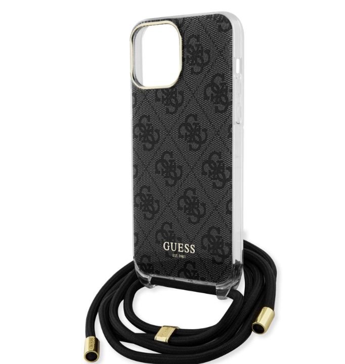 Husa Guess IML 4G Printed Crossbody pentru  iPhone 15 Black thumb