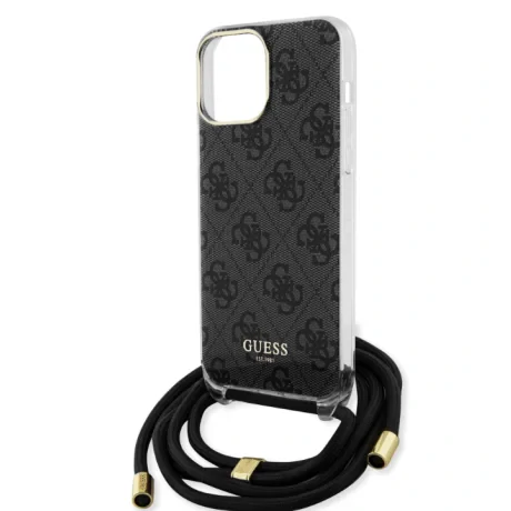 Husa Guess IML 4G Printed Crossbody pentru  iPhone 15 Black