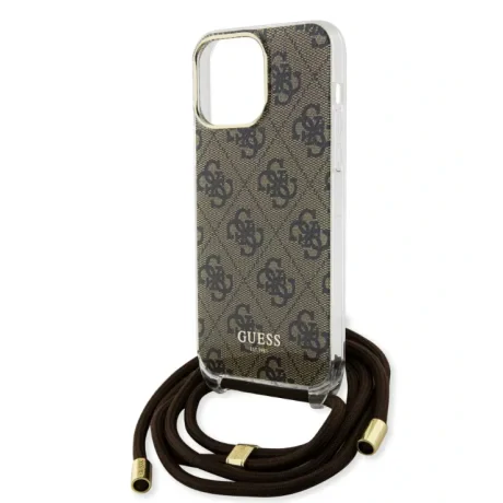 Husa Guess IML 4G Printed Crossbody pentru iPhone 15 Brown