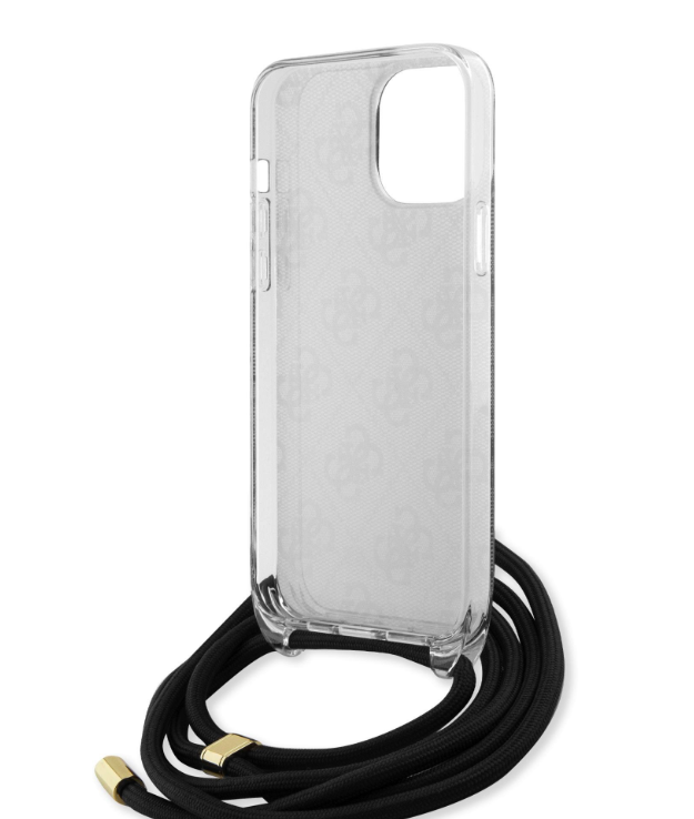 Husa Guess IML 4G Printed Crossbody pentru iPhone 15 Pro Black thumb