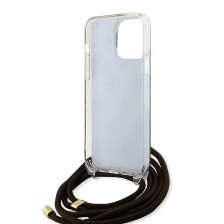 Husa Guess IML 4G Printed Crossbody pentru  iPhone 15 Pro Max Brown