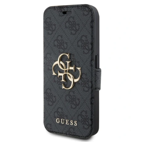 Husa Guess PU 4G Metal Logo Book pentru iPhone 15 Grey