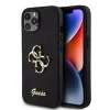 Husa Guess PU Fixed Glitter 4G Metal Logo pentru iPhone 12/12 Pro Black