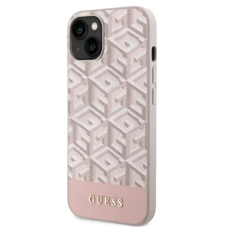 Husa Guess PU G Cube MagSafe pentru  iPhone 15 Pink