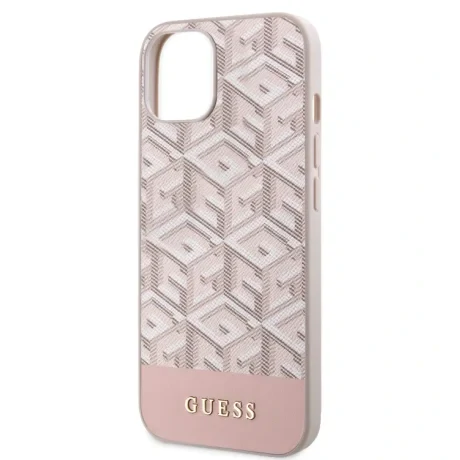 Husa Guess PU G Cube MagSafe pentru  iPhone 15 Pink