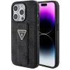 Husa Guess PU Grip Stand 4G Strass Triangle Metal Logo pentru iPhone 15 Pro Max Black