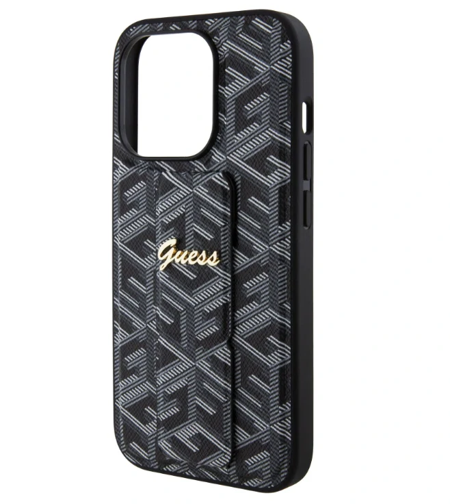 Husa Guess PU Grip Stand G Cube pentru iPhone 15 Black thumb