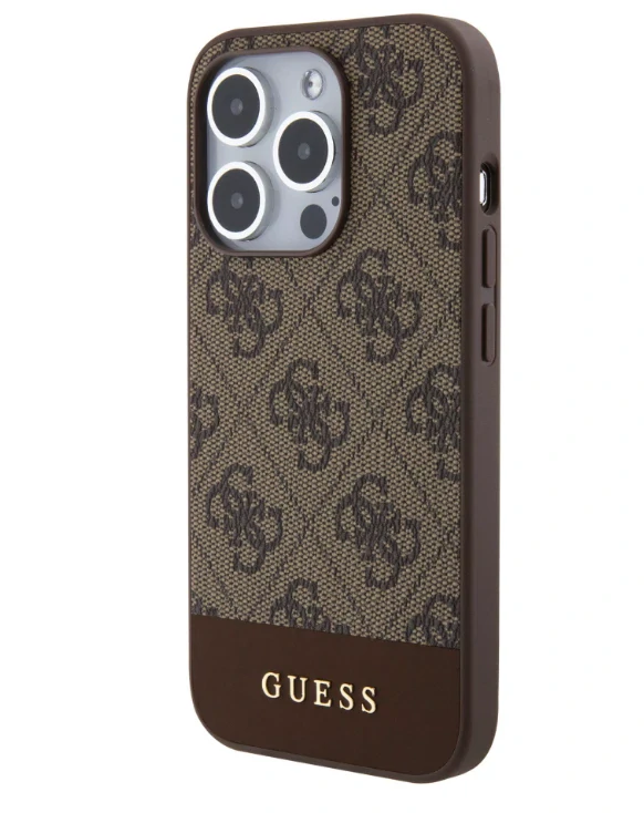 Husa Guess PU 4G Stripe MagSafe pentruPhone 15 Pro Brown thumb