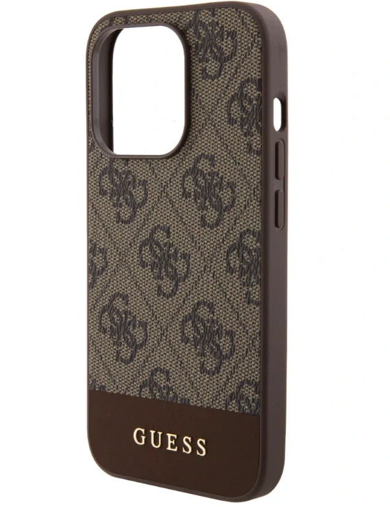 Husa Guess PU 4G Stripe MagSafe pentruPhone 15 Pro Brown thumb