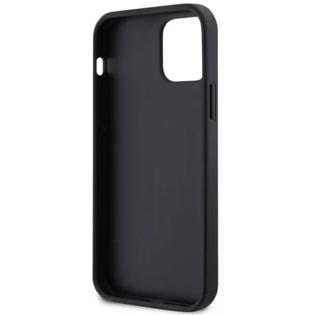 Husa Guess PU Perforated 4G Glitter Metal Logo pentru iPhone 12/12 Pro Black