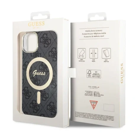Husa Guess IML 4G MagSafe pentru iPhone 15 Black
