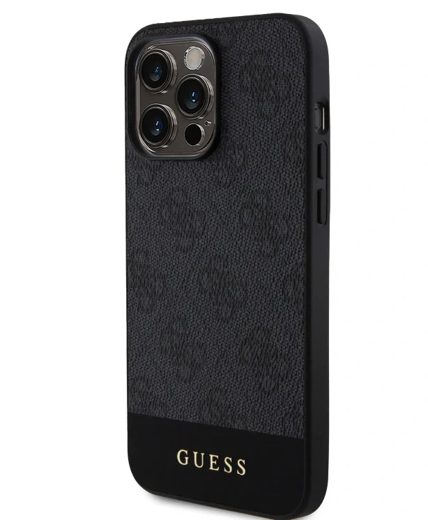 Husa Guess PU 4G Stripe MagSafe pentru iPhone 15 Pro Black thumb