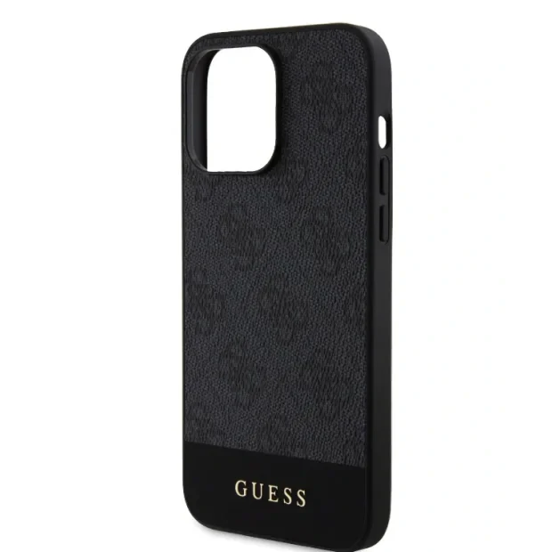 Husa Guess PU 4G Stripe MagSafe pentru iPhone 15 Pro Black