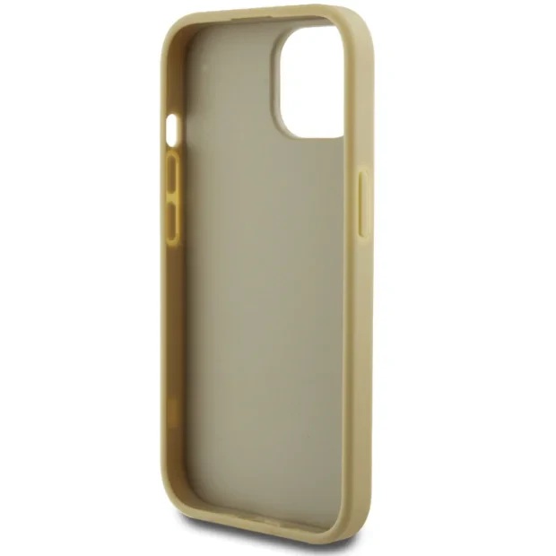 Husa Guess PU Fixed Glitter 4G Metal Logo pentru iPhone 13 Gold