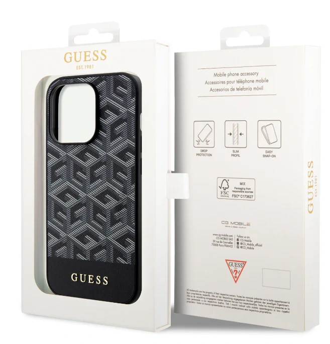 Husa Guess PU G Cube MagSafe pentru iPhone 15 Pro Black thumb