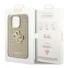 Husa Guess PU Perforated 4G Glitter Metal Logo pentru iPhone 12/12 Pro Gold