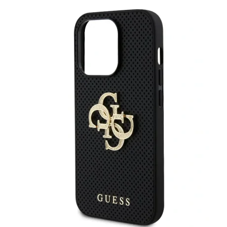 Husa Guess PU Perforated 4G Glitter Metal pentru iPhone 14 Pro Negru