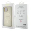 Husa Guess PU Saffiano MagSafe pentru iPhone 15 Beige