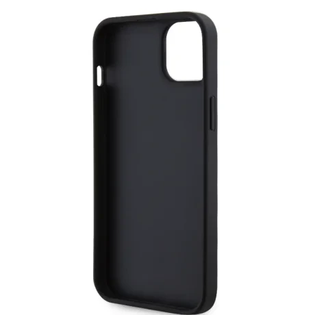 Husa Guess Rhinestones Triangle Metal Logo pentru iPhone 13 Black