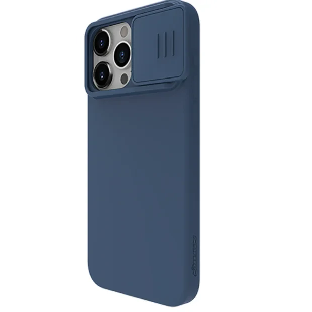 Husa Silicon Nillkin CamShield Silky pentru iPhone 15 Pro Max Midnight Blue