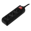 3-Way Power Strip, with switch, 3 m, black