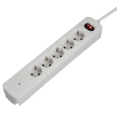5-Way &quot;TIDY-Line&quot; Power Strip, with Overvoltage Protection, white