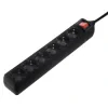 6-Way Power Strip, with Switch, 3 m, black
