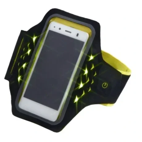 "Active" Sports Arm Band for Smartphones, with LEDs, Size XXL, yellow
