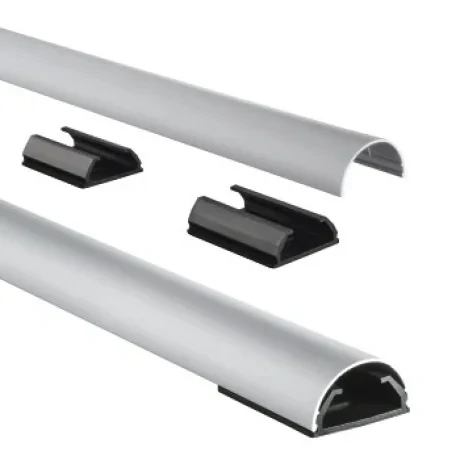 Aluminium Cable Duct, Semi-Circular, 110/3.3/1.8 cm, silver