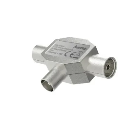 Antenna Splitter, Coax Plug - 2 Coax Sockets, Metal