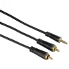 Audio Cable, 3.5 mm jack plug - 2 RCA plugs, stereo, gold-plated, 10.0 m