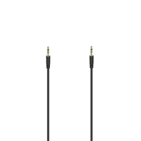 Audio Cable, 3.5 mm Jack Plug - 3.5 mm jack plug, slim, black, 1.0 m