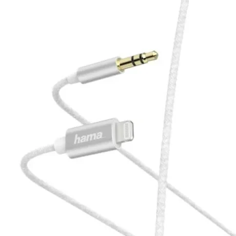 Audio Cable, Lightning - 3.5 mm Jack Plug, 1.0 m, white